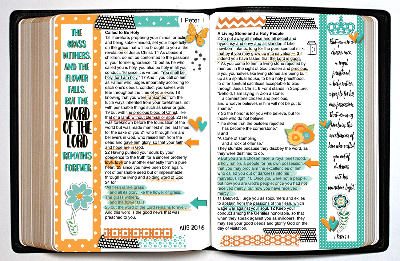  Free Bible Journal Tip Ins & Margin Strips To celebrate my birthday this month I created a gift for you: 2 Bible Journal Margin Strips, 3 Tip-ins, 2 tabs and word art as well as planner stickers with a cute birthday cake. Download the printable freebie at the bottom of this page. 