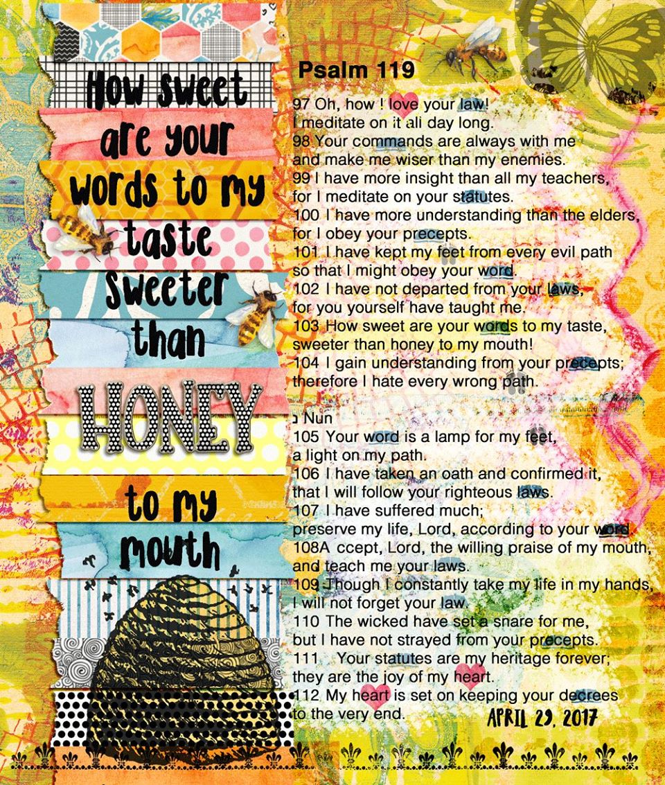 bible journaling psalm honey bee