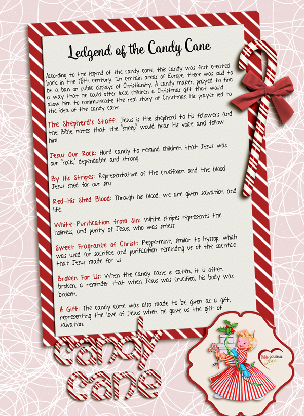 Free Printable The Candy Cane Legend Bible Journal Love
